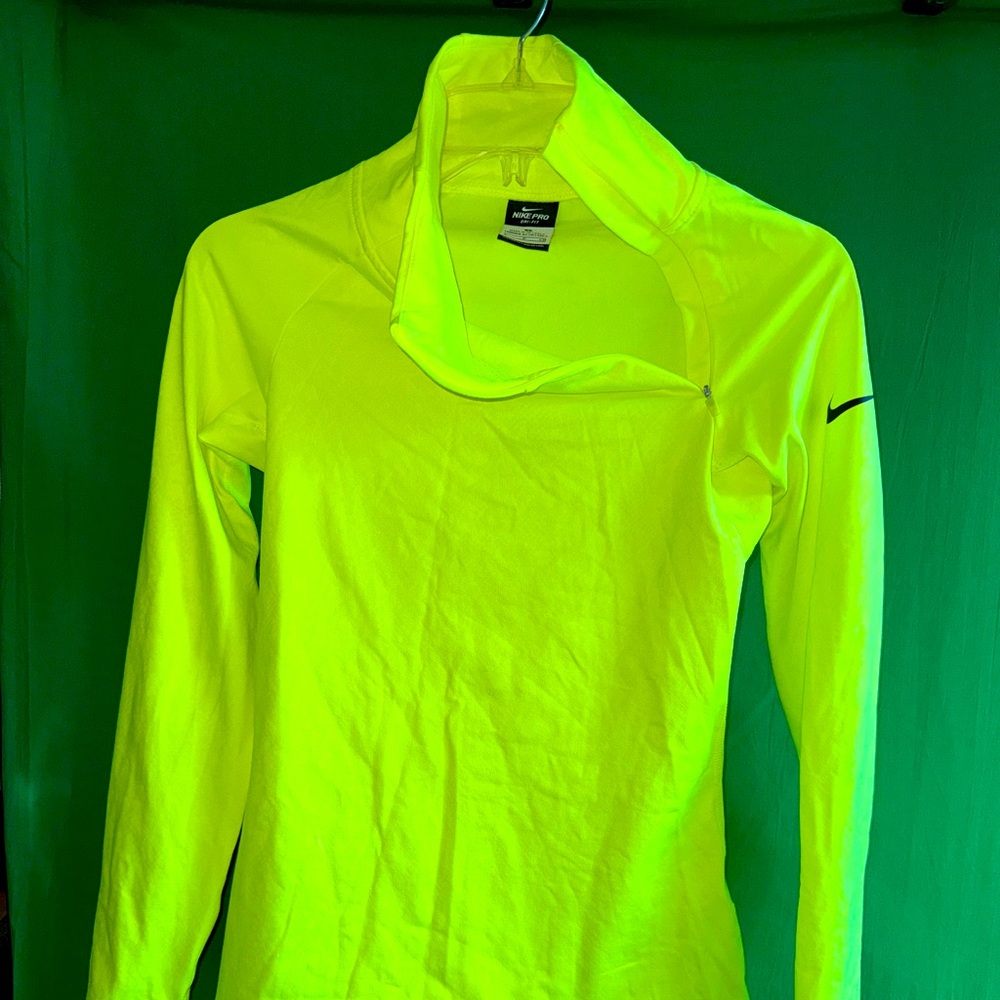 Women's Nike Pro Neon Yellow Long Sleeve Top